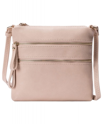Multi Zip Pocket Crossbody Bag WU085 NUDE